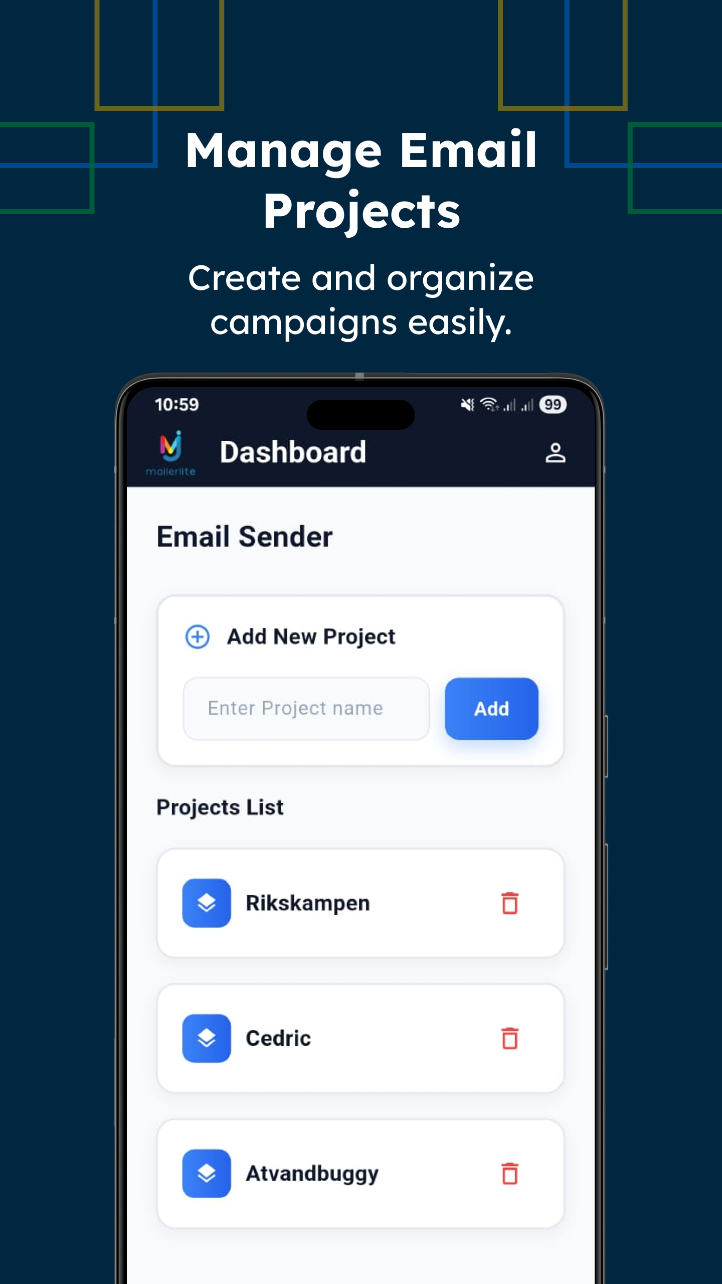 Mailer Lite dashboard screenshot